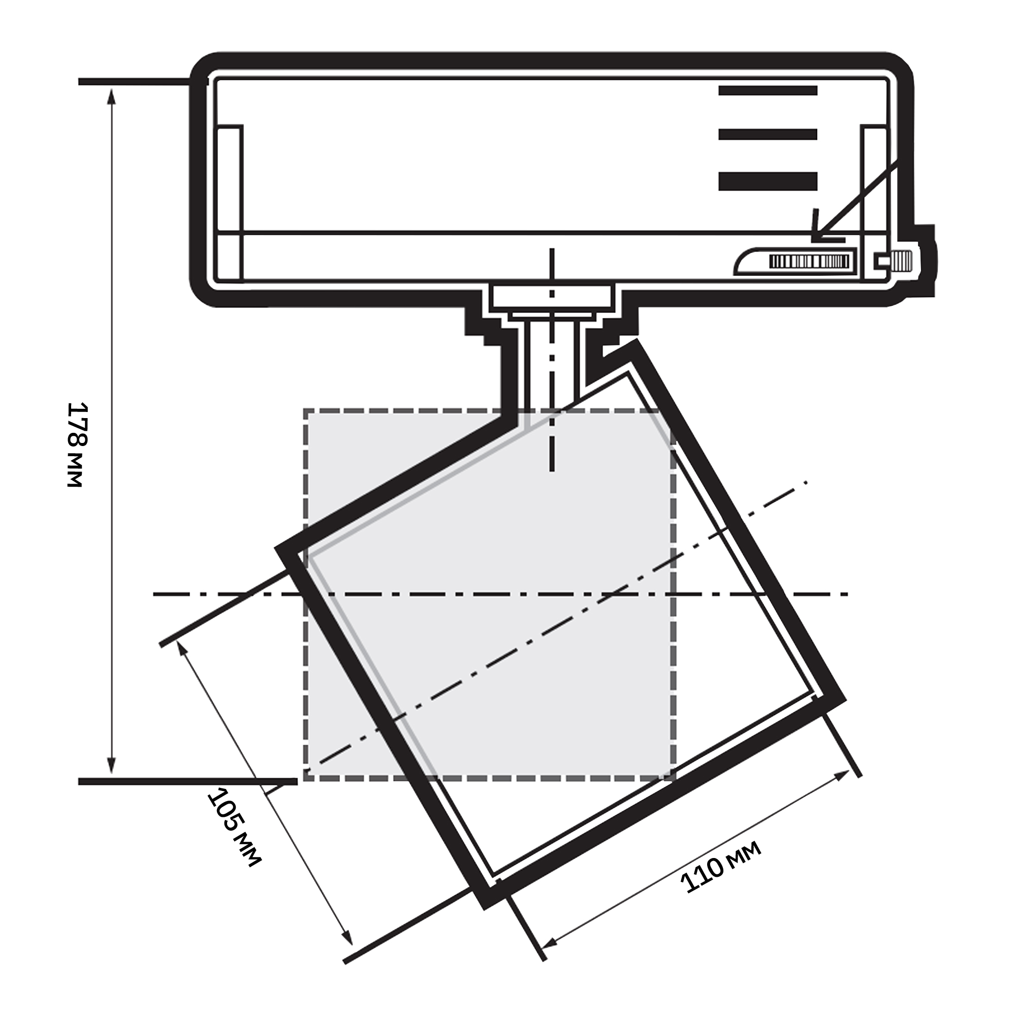 Трековый светильник 3P PTR 7040 40W 4000K 36° BL IP40 Jazzway 