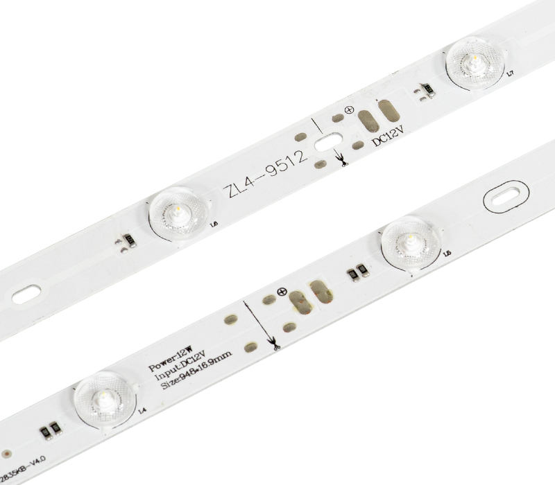 Светодиодная линейка фронтальная 12SMD2835, 12В, с линзами, 6500-7000K