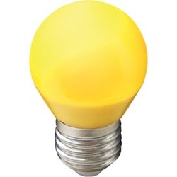 Светодиодная лампа globe LED color 5W G45 E27 Yellow шар Желтый матовая Ecola 