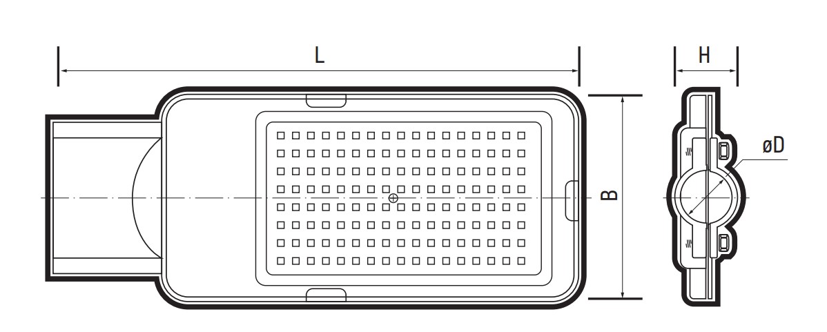 Светодиодный светильник PSL 08 200w 5000K GR 140/70° IP65 (3г.гар)