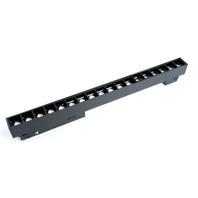 Трековый светодиодный светильник Feron MGN300 18W, 48v, 3000К, 30 градусов, черный серия LensLine