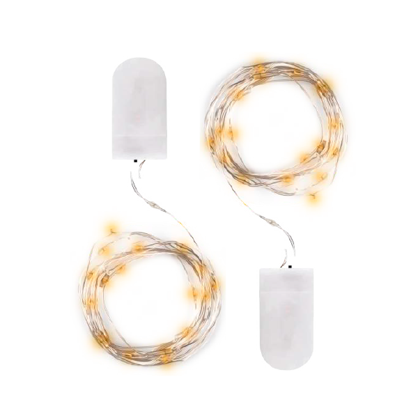 Комплект гирлянд DC-G05-20YS2, комплект 2 шт., желт. 20 LED, 2xCR2032