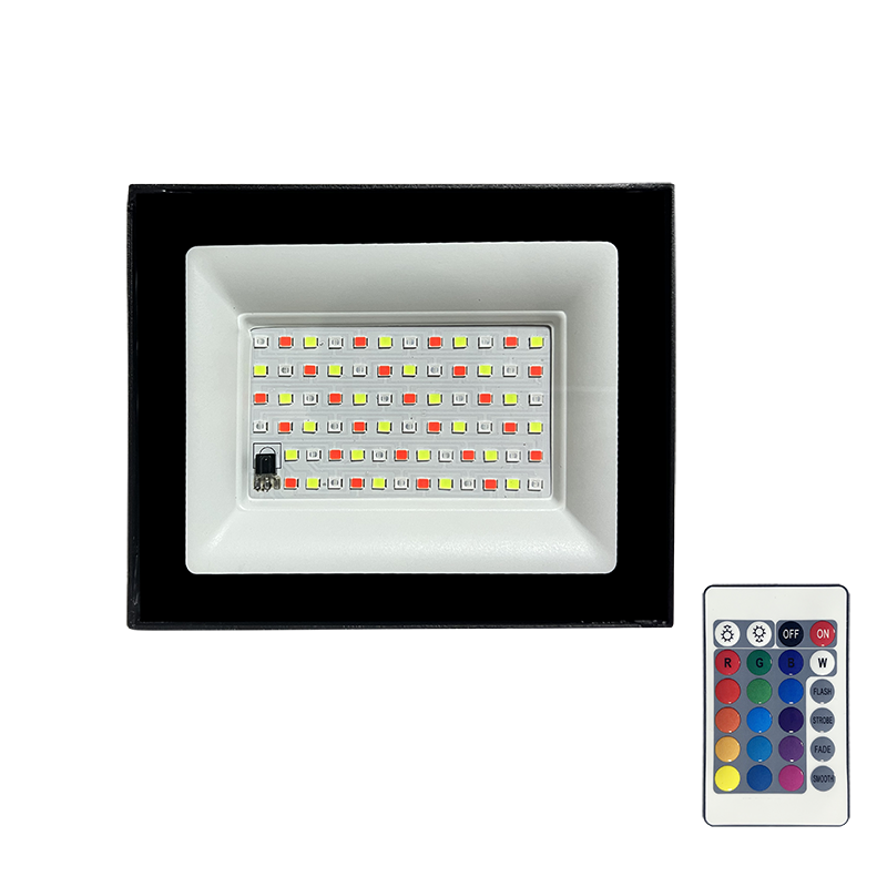 Светодиодный прожектор PFL- 20W RGB-RC BL (New) IP65 100*83*21 Jazzway
