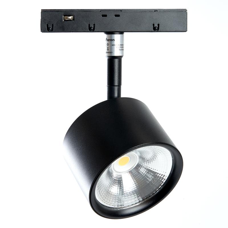 Трековый светодиодный светильник Feron MGN305 48V 10W 4000К 90 градусов, черный