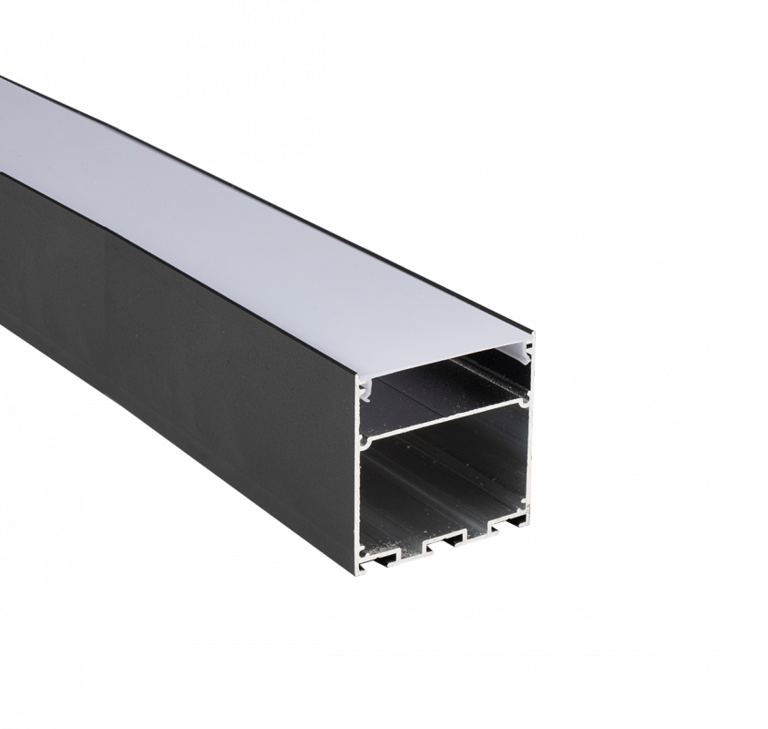 Профиль PAL 5050-BLACK (комплект) накладной 2м анод.с подвесом  Jazzway