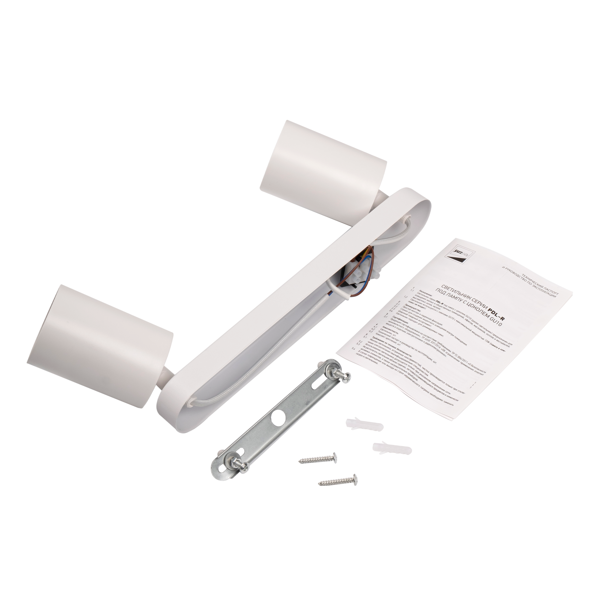 Светильник накладной PDL-R 2xGU10 WH 230V IP20 Jazzway