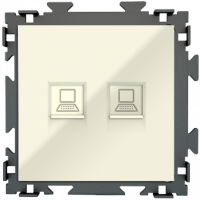 Розетка интернет двойная RJ45*2 бежевая CGSS "Практика" PL-W201C2-BGG