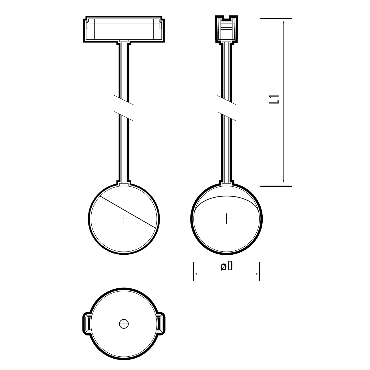 Трековый светодиодный светильник MTR16 3010P-1m 10W 4000K 100° BL (чёрный) IP20 Jazzway 