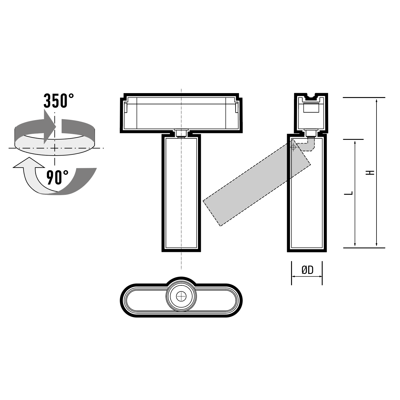 Трековый светодиодный светильник MTR16 2112 12W 3000K 24° BL (чёрный) IP20 Jazzway 
