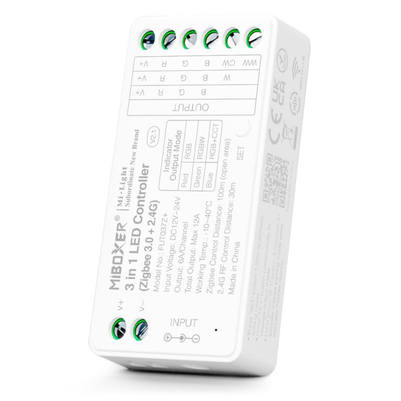 FUT037Z+ 3 в 1 RGB+W+CCT (Zigbee 3.0 + 2.4 ГГц) Контроллер для светодиодной ленты