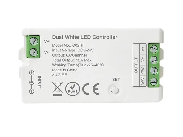 Диммер LP-C02RF-12A, RF, CCT 12A, 5-24DC, дистанция упр.30м, без пульта
