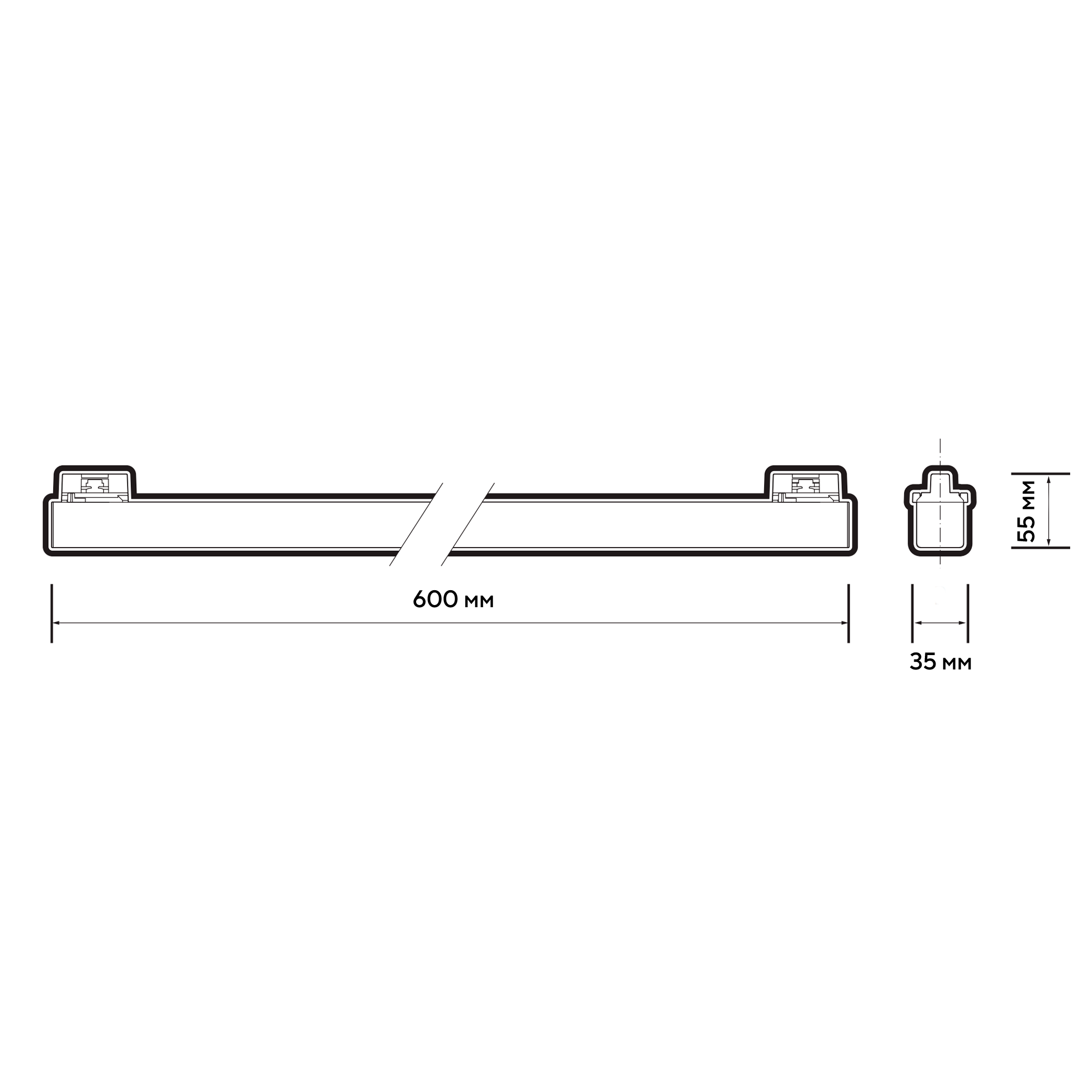 Трековый светильник PTR 4520R 20W 4000K 130° WH IP40 600mm Jazzway